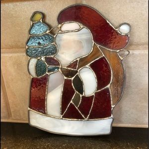 Beautiful stained glass Santa